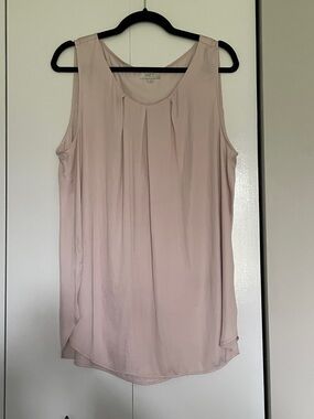 LOFT Sleeveless Pleated Shell Top - Blush